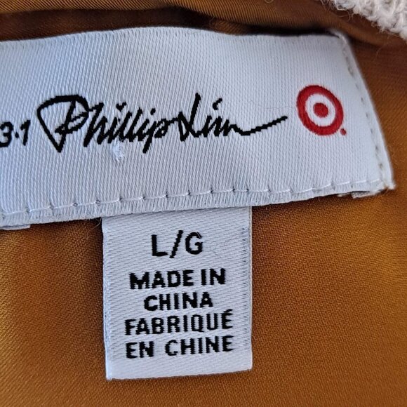 3.1 Phllip Lim Target Size Large Sweater Front Leopard Top Org/Blu/Crm EUC - Picture 9 of 12